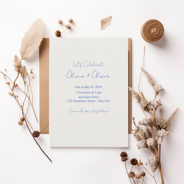 Convites Modern Script Minimalist Wedding Invitation (Criador carregado)