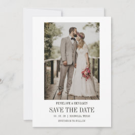 Convites Modern Script Photo Wedding Save The Date