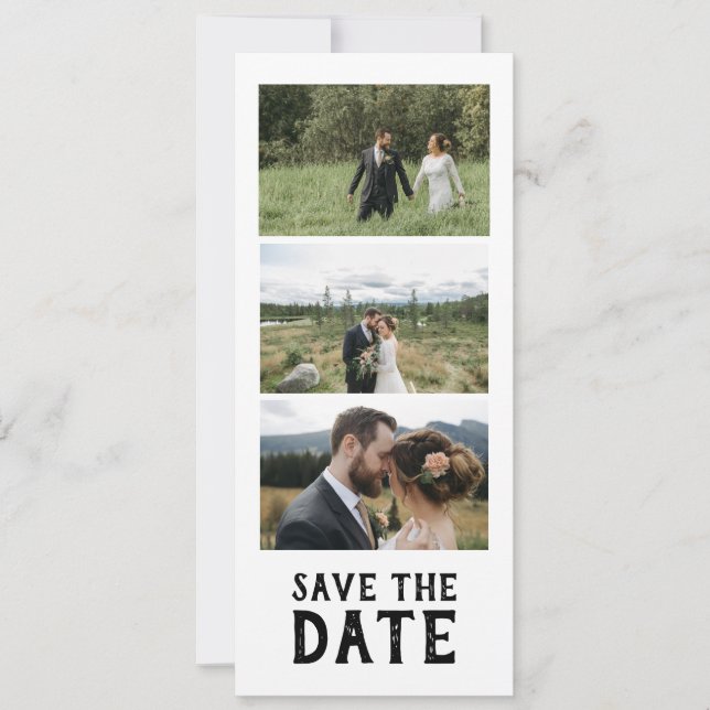 Convites Modern Script Photo Wedding Save The Date (Frente)