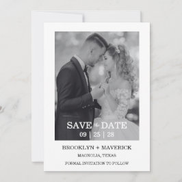 Convites Modern Script Photo Wedding Save The Date