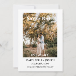Convites Modern Script Photo Wedding Save The Date