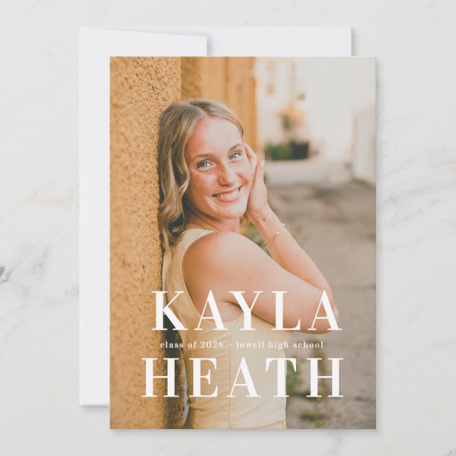 Convites Modern Serif Graduation Announcement (Frente)