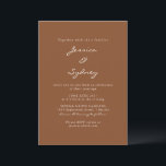 Convites Modern Sienna Brown Script Casamento Tudo Em Um RS<br><div class="desc">Convite para Casamento de Script Moderno Minimalista Sienna Brown com RSVP Online</div>