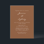 Convites Modern Sienna Brown Script Casamento Tudo Em Um RS<br><div class="desc">Convite para Casamento de Script Moderno Minimalista Sienna Brown com RSVP Online</div>