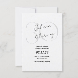 Convites Modern, Simple 30th Birthday Invitation
