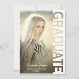 Convites Modern Simple Photo Graduation Announcement