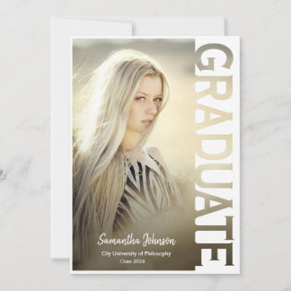 Convites Modern Simple Photo Graduation Announcement