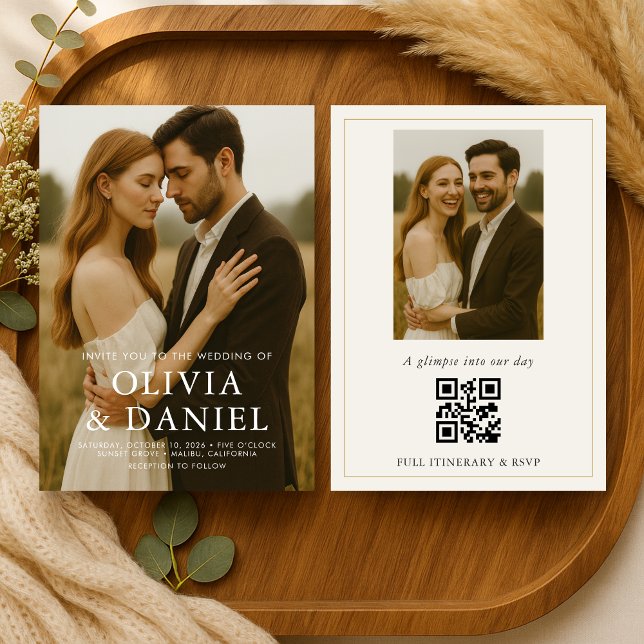 Convites Modern Simple Photo Wedding (Criador carregado)