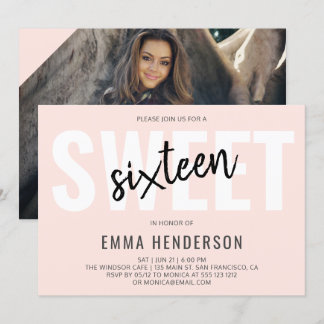 Convites Modern Simple Sweet 16