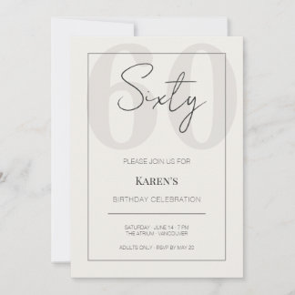 Convites Modern Sixty 60th Birthday Celebration 