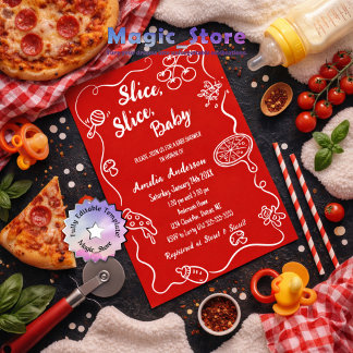 Convites Modern Slice Slice Baby Red Baby Shower
