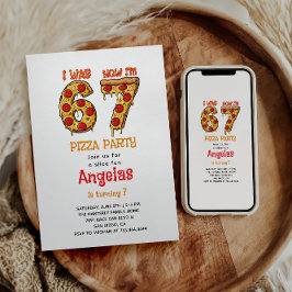 Convites Modern Slice Slice Boy Six Seven Birthday Party