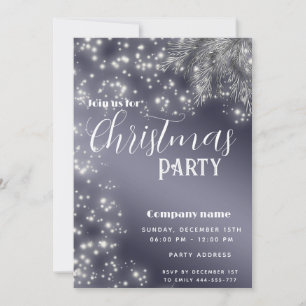 Convites Modern Sparkle Ramo de Pine no Natal