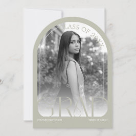 Convites Modern Stone Grey Arch Photo Graduation Party