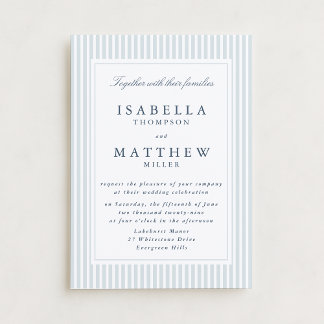 Convites Modern Striped Wedding Invitation Geometric Frame