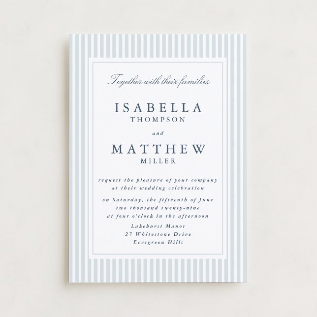 Convites Modern Striped Wedding Invitation Geometric Frame (Criador carregado)