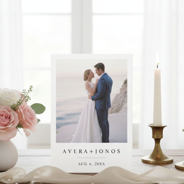 Convites Modern Stylish Photo Wedding Invitation  (Criador carregado)