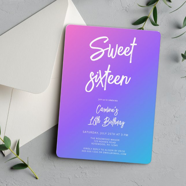 Convites Modern Summer Sweet Sessenta Aniversário (Criador carregado)