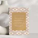 Convites Modern Sun Moon Line Terracotta Gold 30th Birthday<br><div class="desc">Modern and aesthetic,  this celestial 30th birthday invitation features a sun and moon geometric lines pattern in terracotta and gold. *age can be easily changed</div>