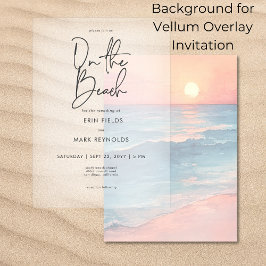 Convites Modern Sunset Beach Background Vellum Weding