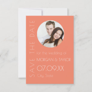 Convites Modern Sunset Orange Tonal Photo Save the Date (Fo