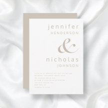 Modern Taupe Ampersand Wedding