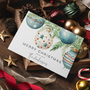Convites Modern Teal Christmas Bauble