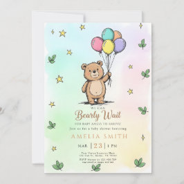 Convites Modern Teddy bear Friendly baby shower