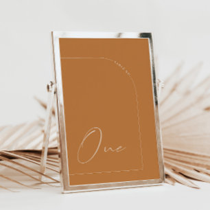 Convites Modern Terracotta Calliografia Um Número De Tabela