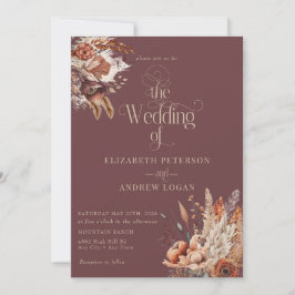 Convites Modern Terracotta Floral | Flores De Queda Casamen