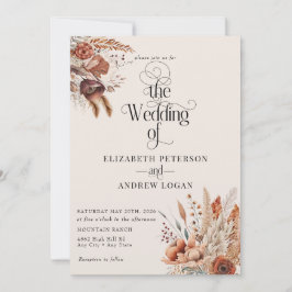 Convites Modern Terracotta Floral | Flores De Queda Casamen