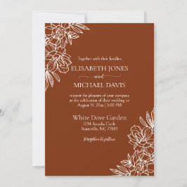 Convites Modern Terracotta Floral Wedding