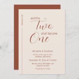 Convites Modern Terracotta Script Bíblia Cristã Casamento