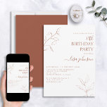 Convites Modern Terracotta Script Botânico 50º Aniversário<br><div class="desc">Não é a sua típica comemoração de 50 anos! Imaginem seus convidados com este convite de 50 anos botânico do roteiro Teracotta Burnt Orange. A incrível arte da linha é delicada e intrincada, a combinação perfeita de na moda, mas elegante, que garantirá que seu dia especial se sobressaia do resto....</div>