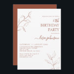 Convites Modern Terracotta Script Botânico 60º Aniversário<br><div class="desc">Não é a sua típica comemoração de 60 anos! Imaginem seus convidados com este convite de 60 anos botânico do roteiro Teracotta Burnt Orange. A incrível arte da linha é delicada e intrincada, a combinação perfeita de na moda, mas elegante, que garantirá que seu dia especial se sobressaia do resto....</div>