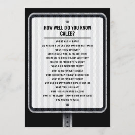 Convites Modern traffic sign quiz party game