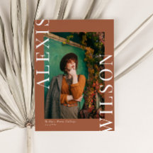 Modern Trendy Minimalist 3 Photo Graduation (Gradu