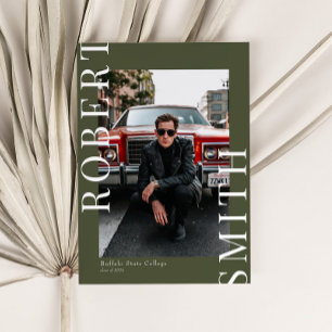 Convites Modern Trendy Minimalist 3 Photo Graduation (Gradu