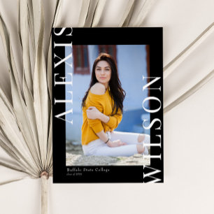Convites Modern Trendy Minimalist 3 Photo Graduation (Gradu