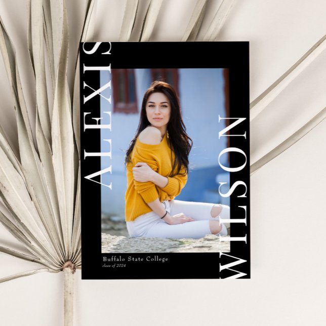 Convites Modern Trendy Minimalist 3 Photo Graduation (Gradu (Criador carregado)