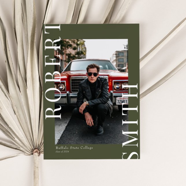 Convites Modern Trendy Minimalist 3 Photo Graduation (Gradu (Criador carregado)