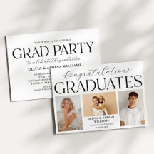 Modern Twin Graduates Photo Grad Party