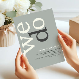 Convites Modern Typografia Sage Ivory Wedding