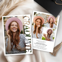 Modern Typography Graduate 3 Photo Collage