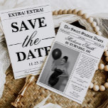 Convites Modern Unique Newspaper Photo Sweet 16<br><div class="desc">Celebrate this milestone in a fun and unforgettable way with a Unique Newspaper Photo Sweet 16 Invitation. Designed to look like a vintage newspaper, this creative invitation features bold headlines, playful “breaking news” sections, and a spotlight photo of the birthday girl. The layout makes her the star of her very...</div>