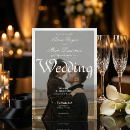 Convites Modern Urban Minimalist Photo Overlay Calligraphy