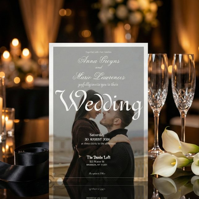 Convites Modern Urban Minimalist Photo Overlay Calligraphy (Criador carregado)