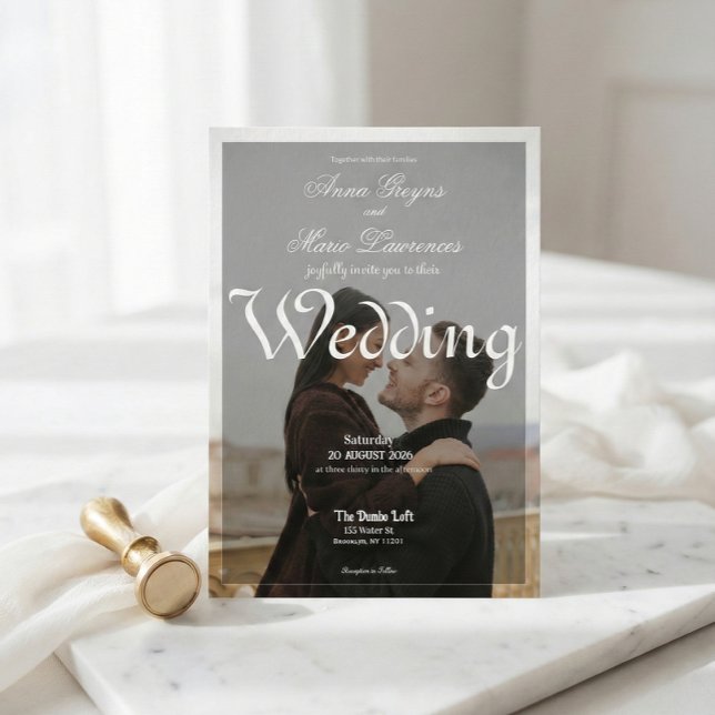 Convites Modern Urban Minimalist Photo Overlay Calligraphy (Criador carregado)