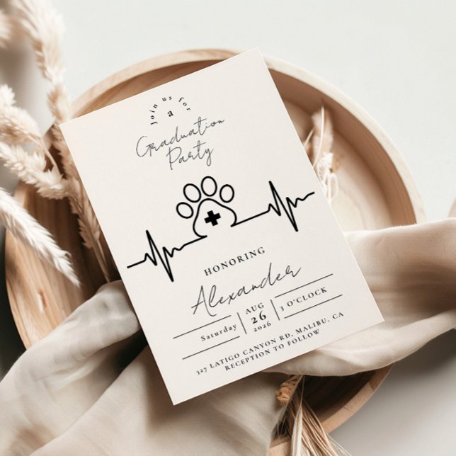 Convites Modern Vet Med Graduation Party (Criador carregado)