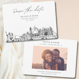 Convites Modern Virginia Beach Wedding Salve a Data